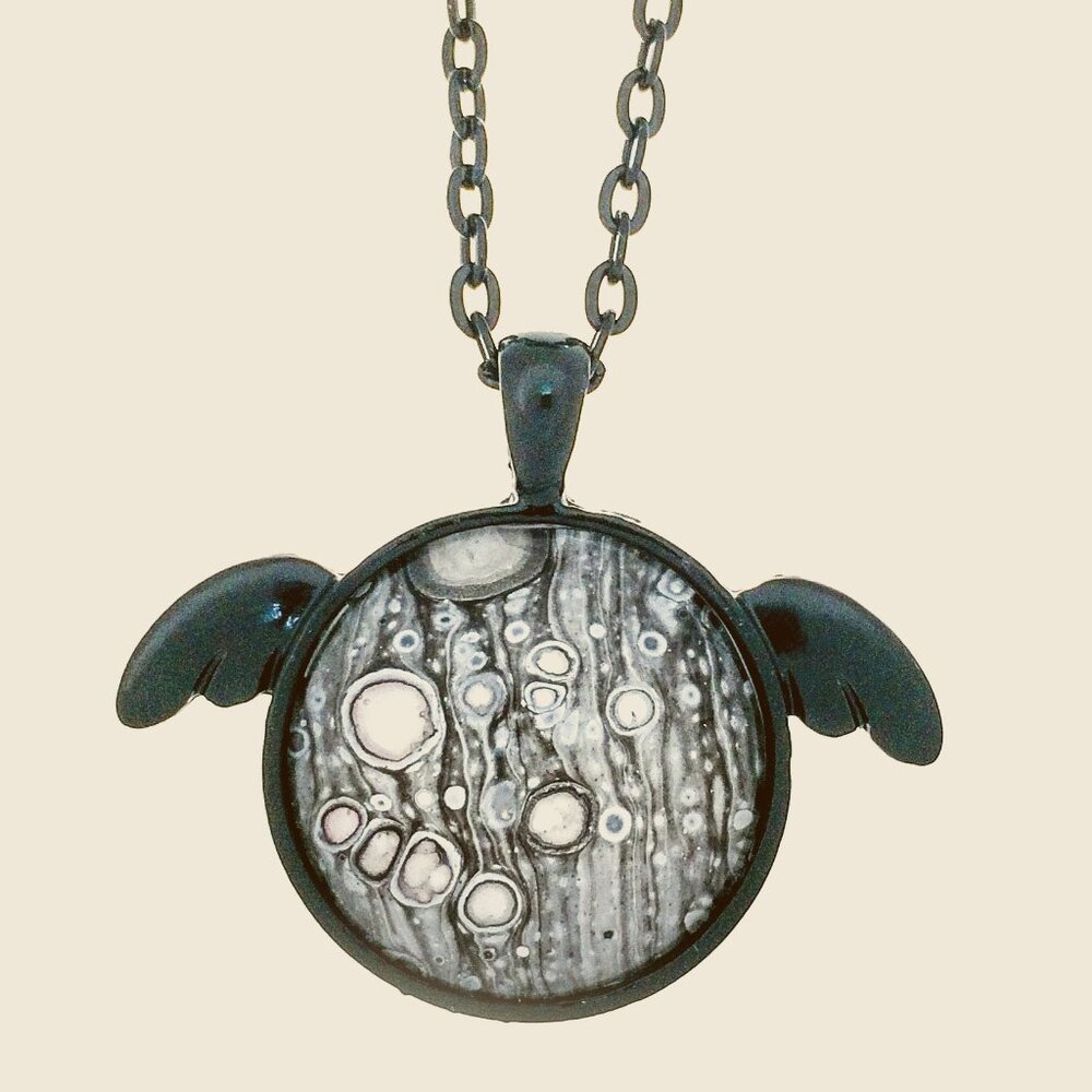 Turtle Fluid Art Pendant & Necklace